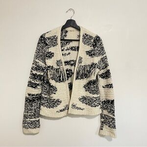 URBAN OUTFITTERS LAMade Marled Wool Blend Knit Open-Front Fringe Cardigan (S)